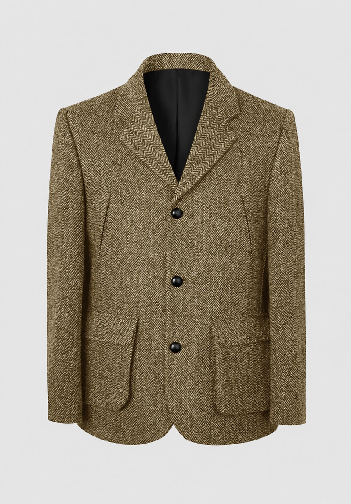 Men's khaki herringbone jacket