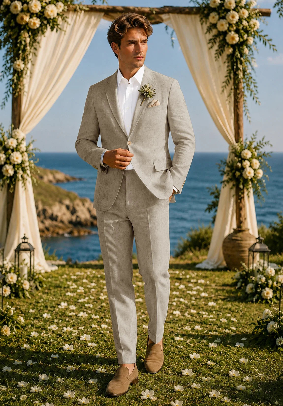 Men khaki Suit
