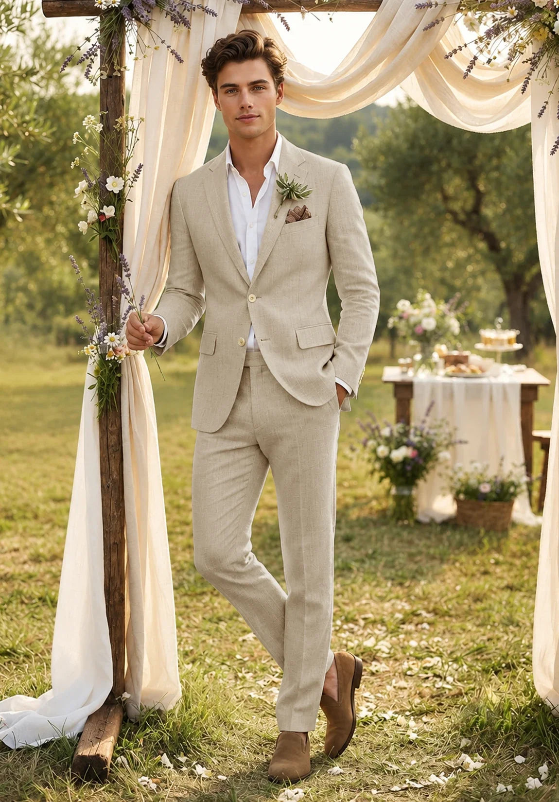 Men khaki Suit