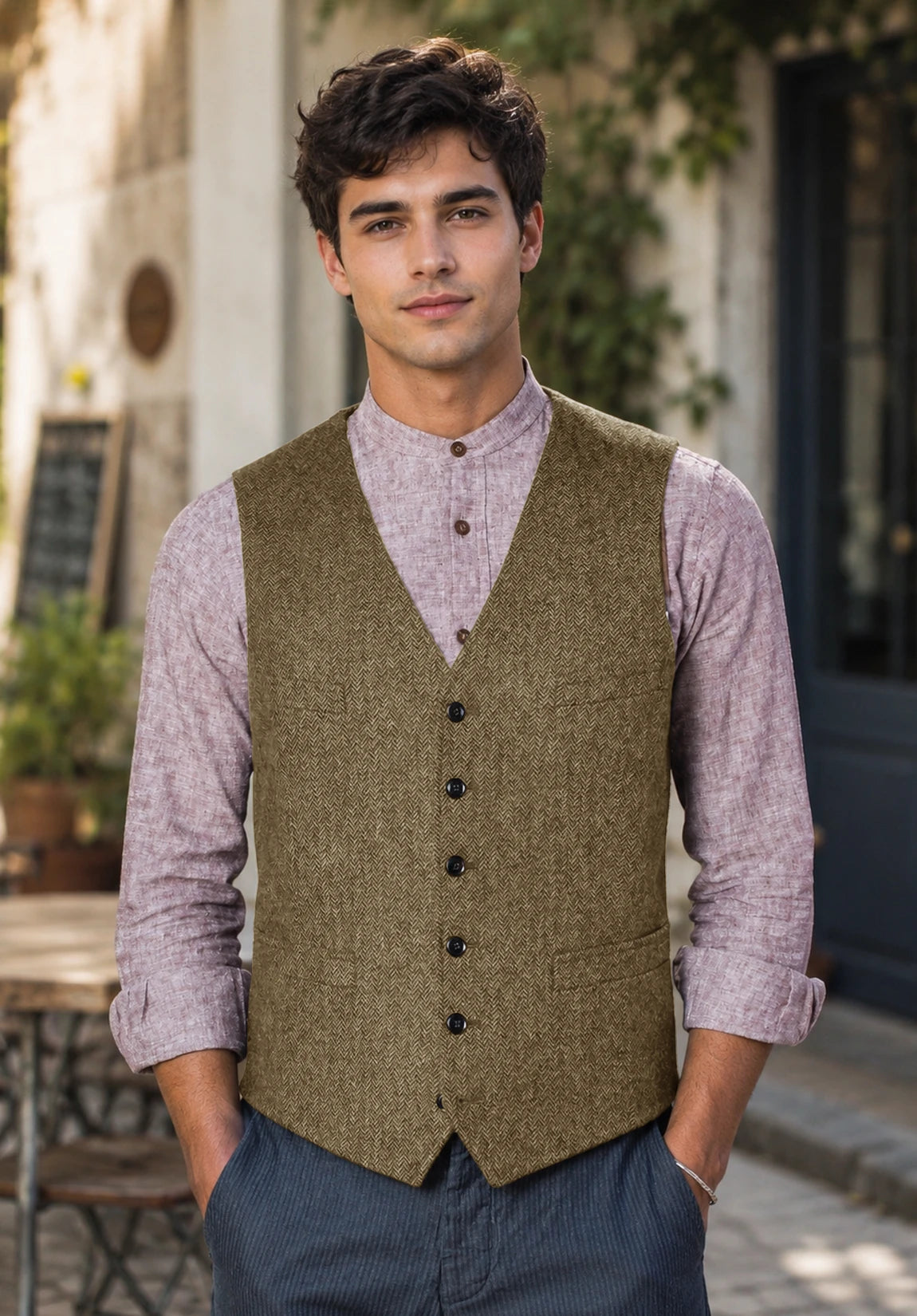 Men's khaki vest