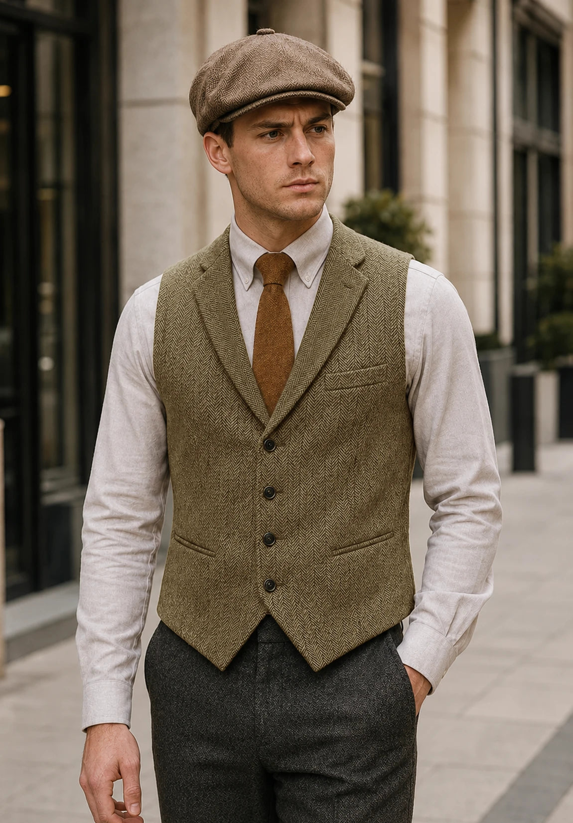 Men's khaki vest