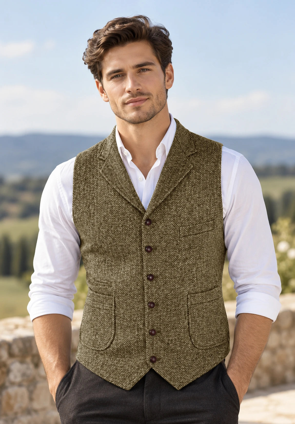 Men's khaki vest