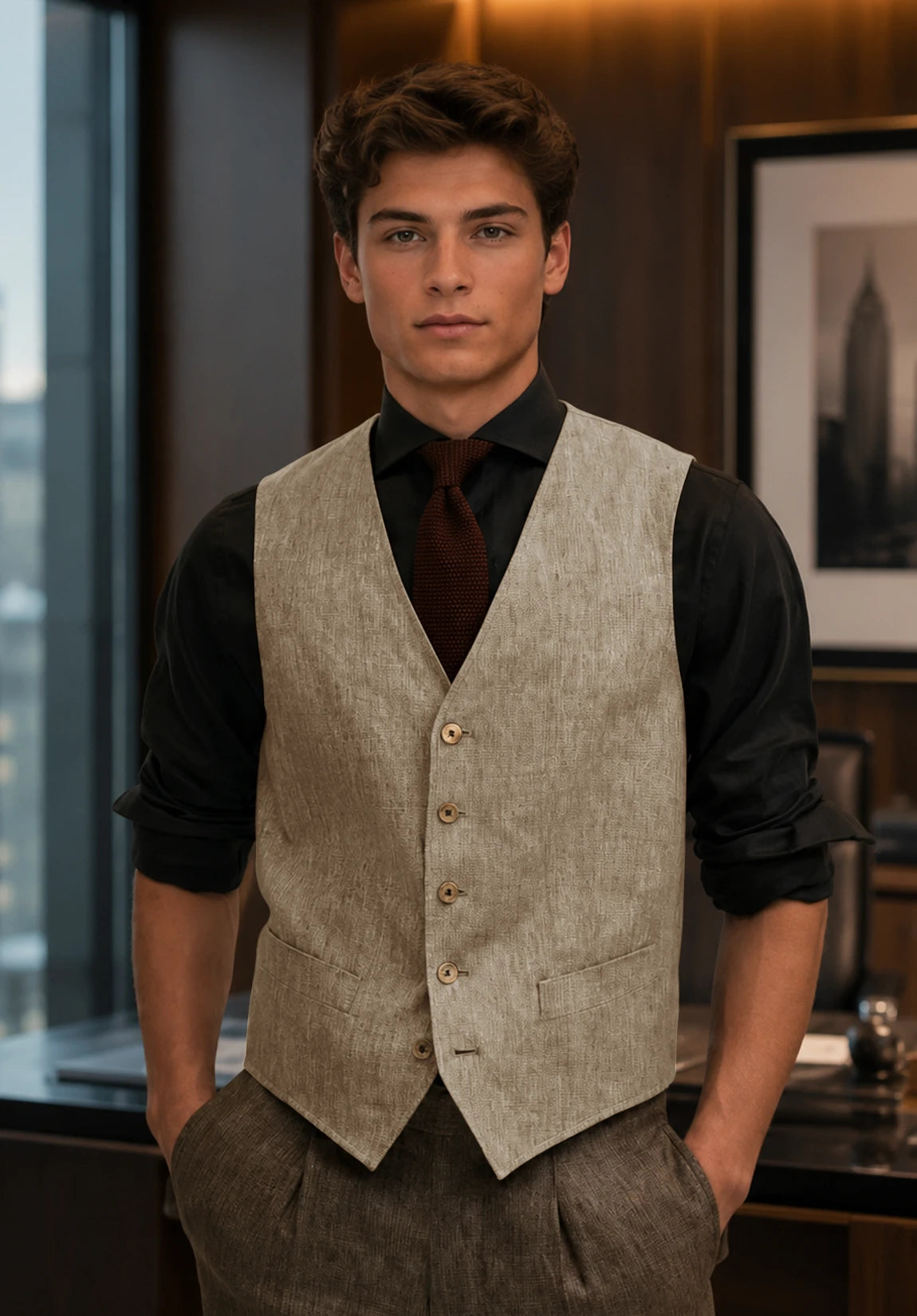 Men's khaki vest