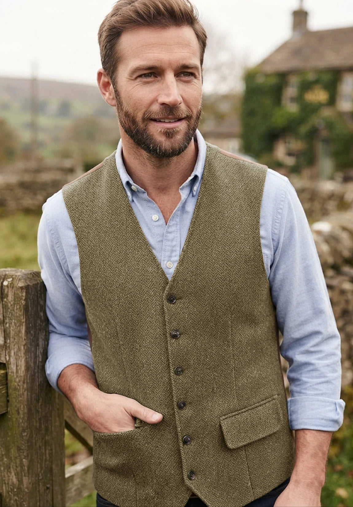 Men's khaki vest