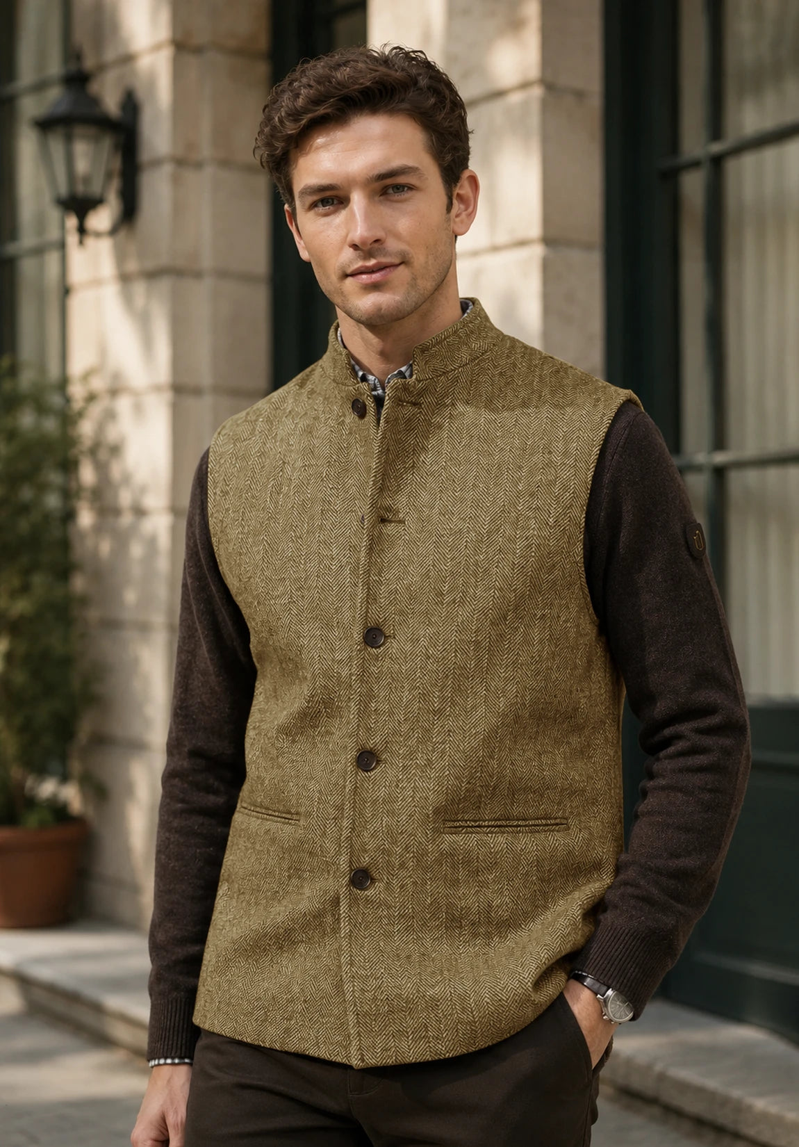 Men's khaki vest