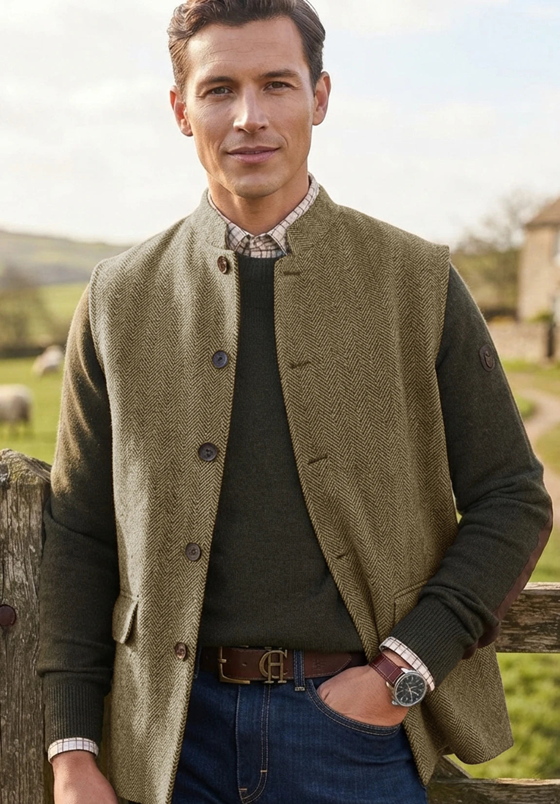 Men's khaki vest