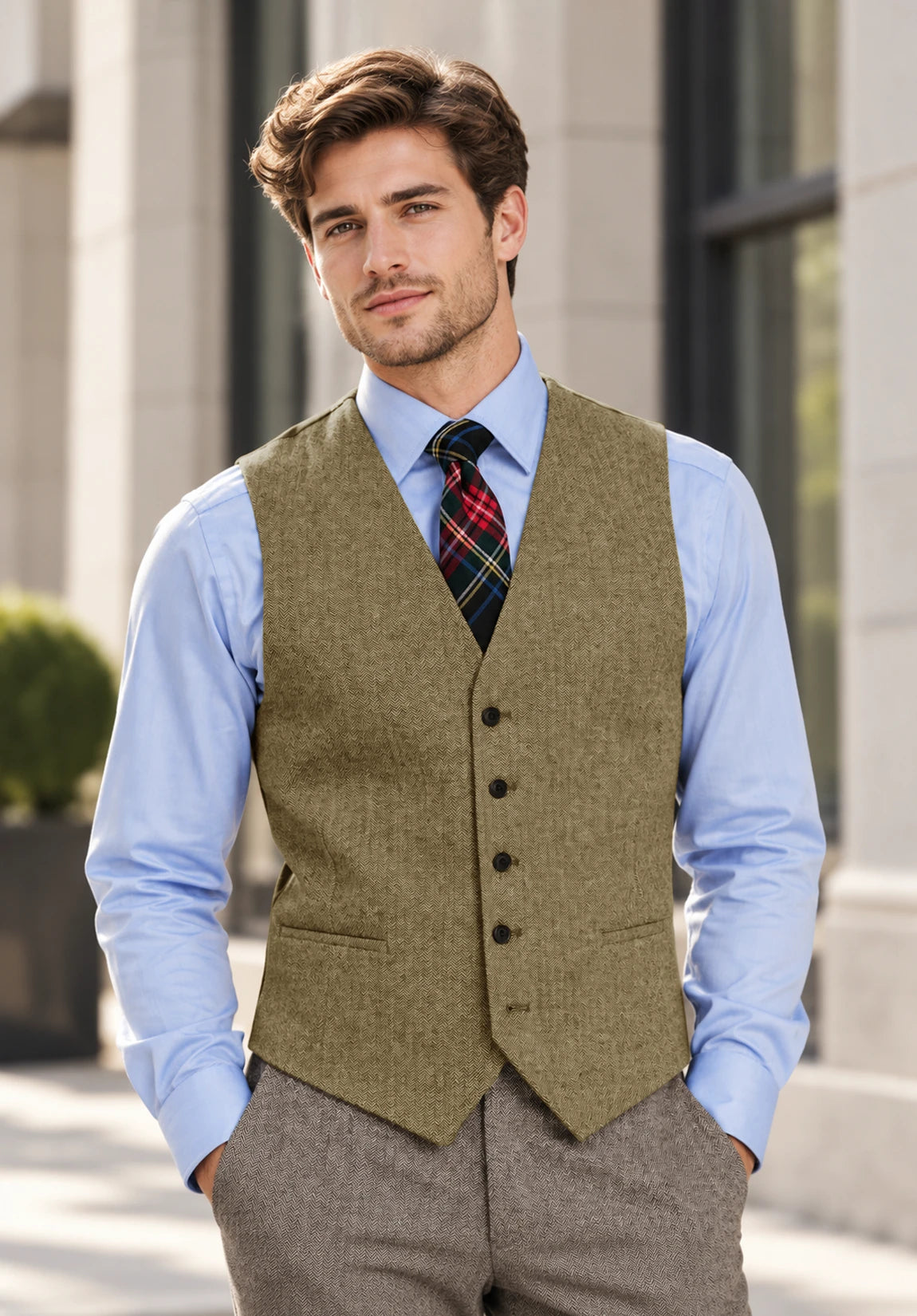 Men's khaki vest