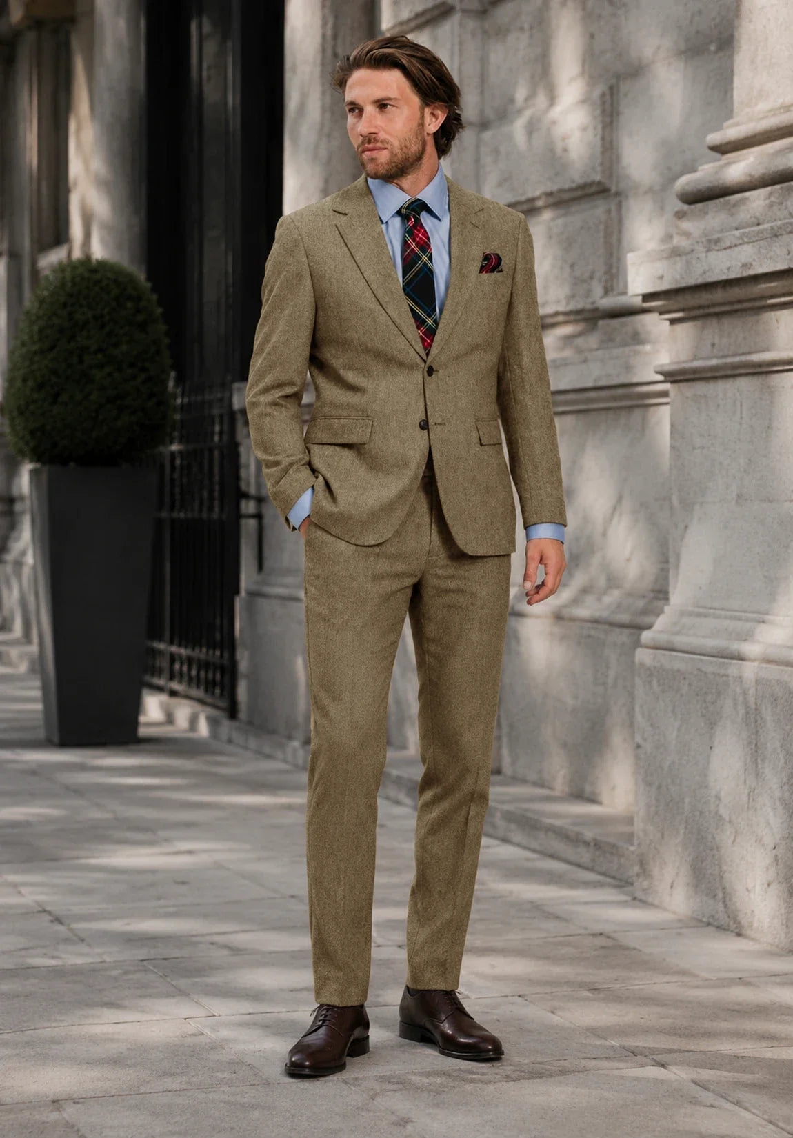 Men khaki Suit