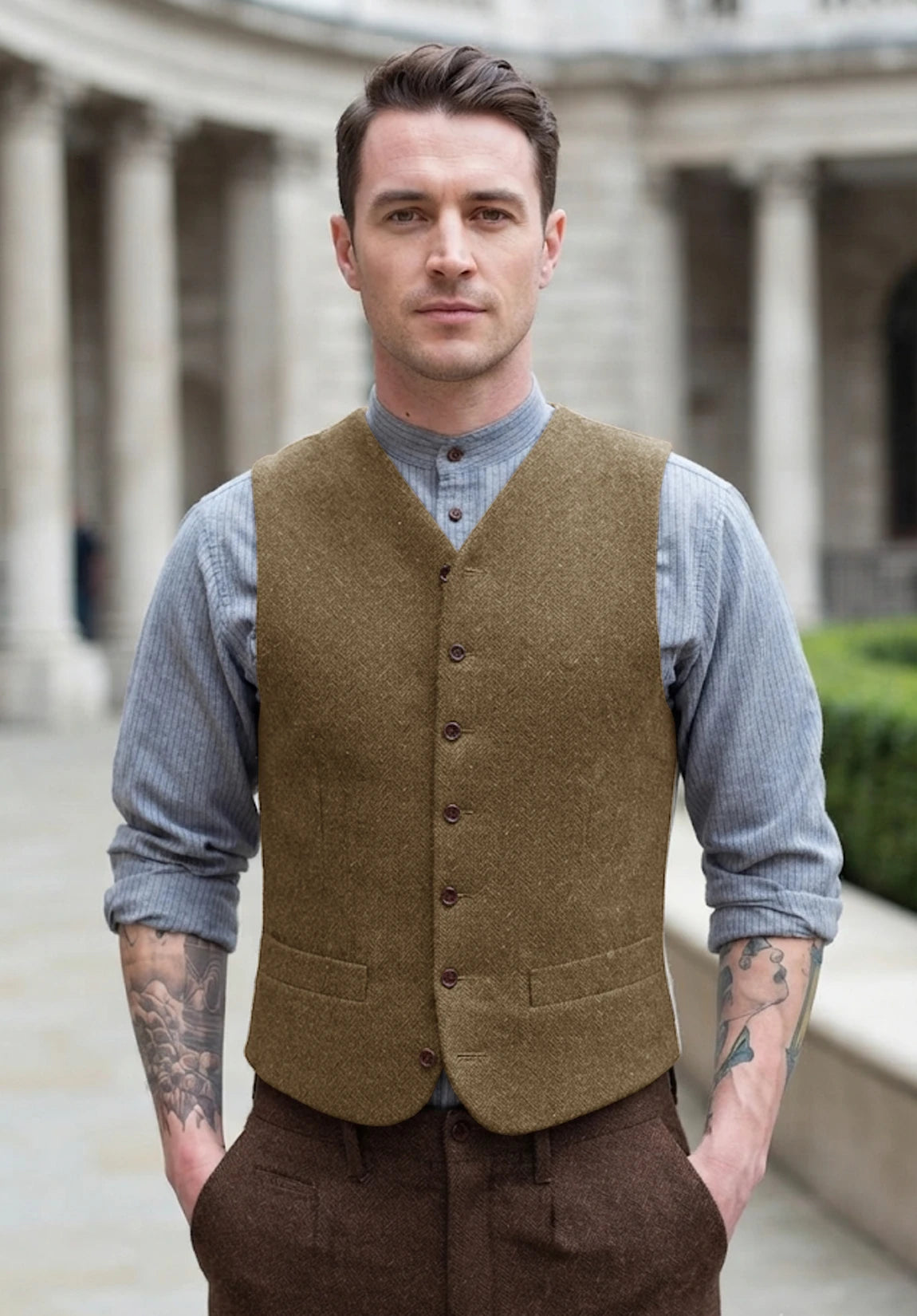Men's khaki vest