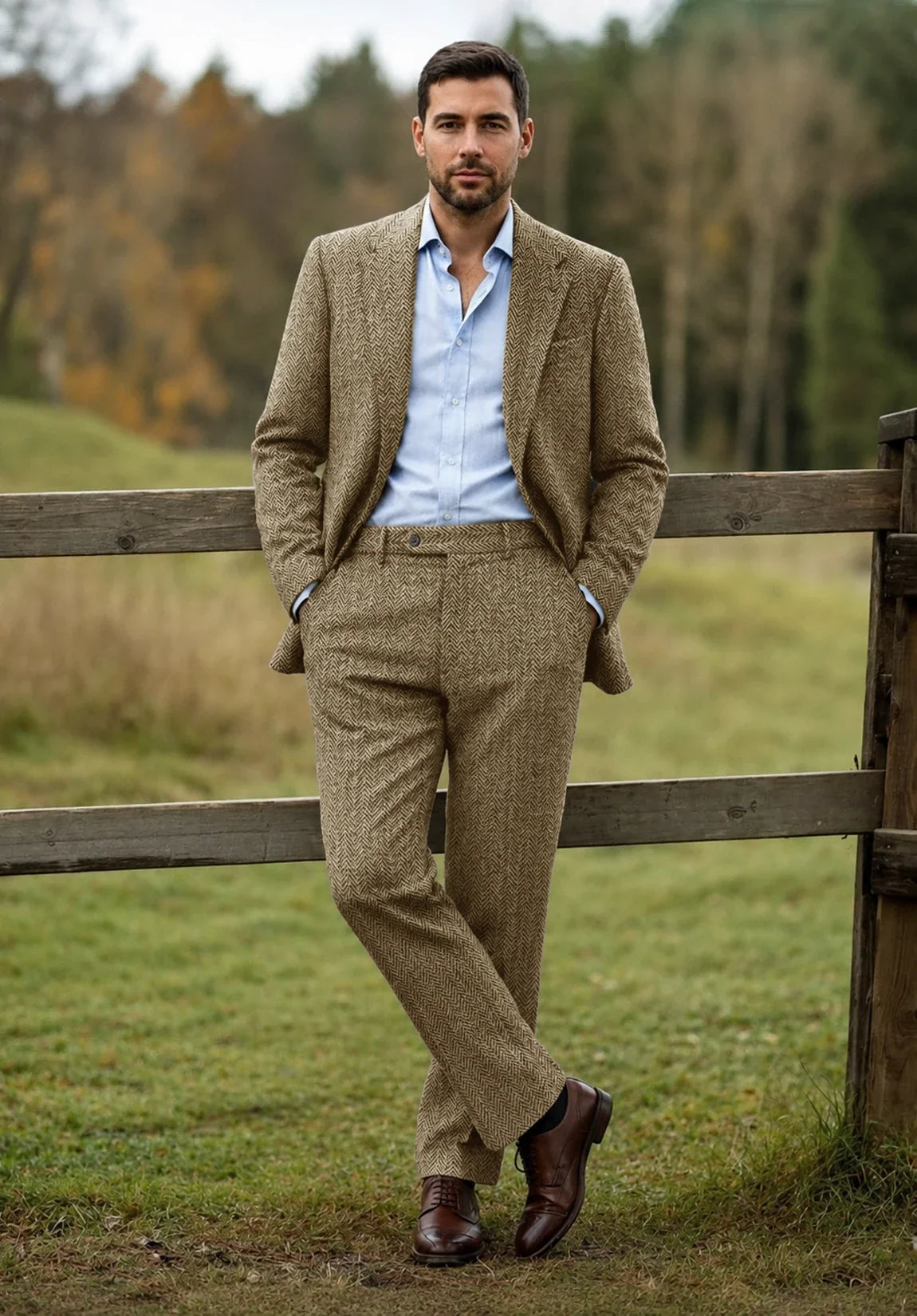 Men khaki Suit