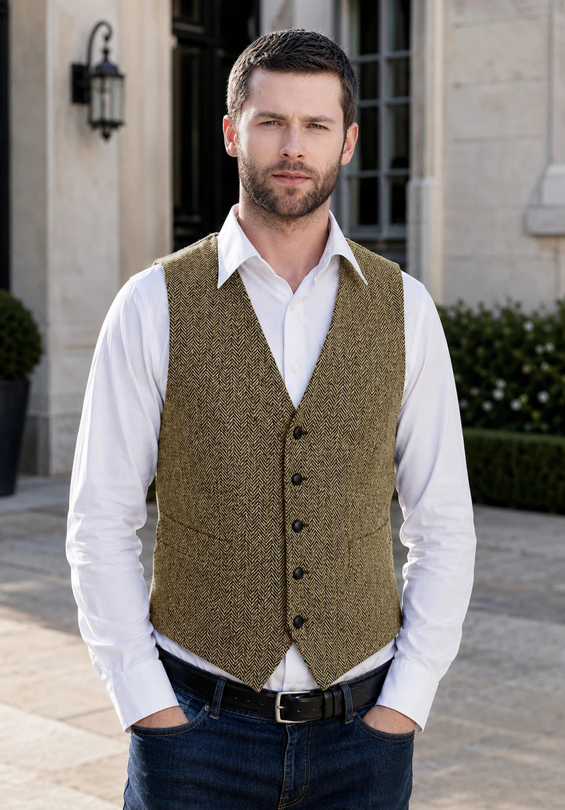 Men's khaki vest