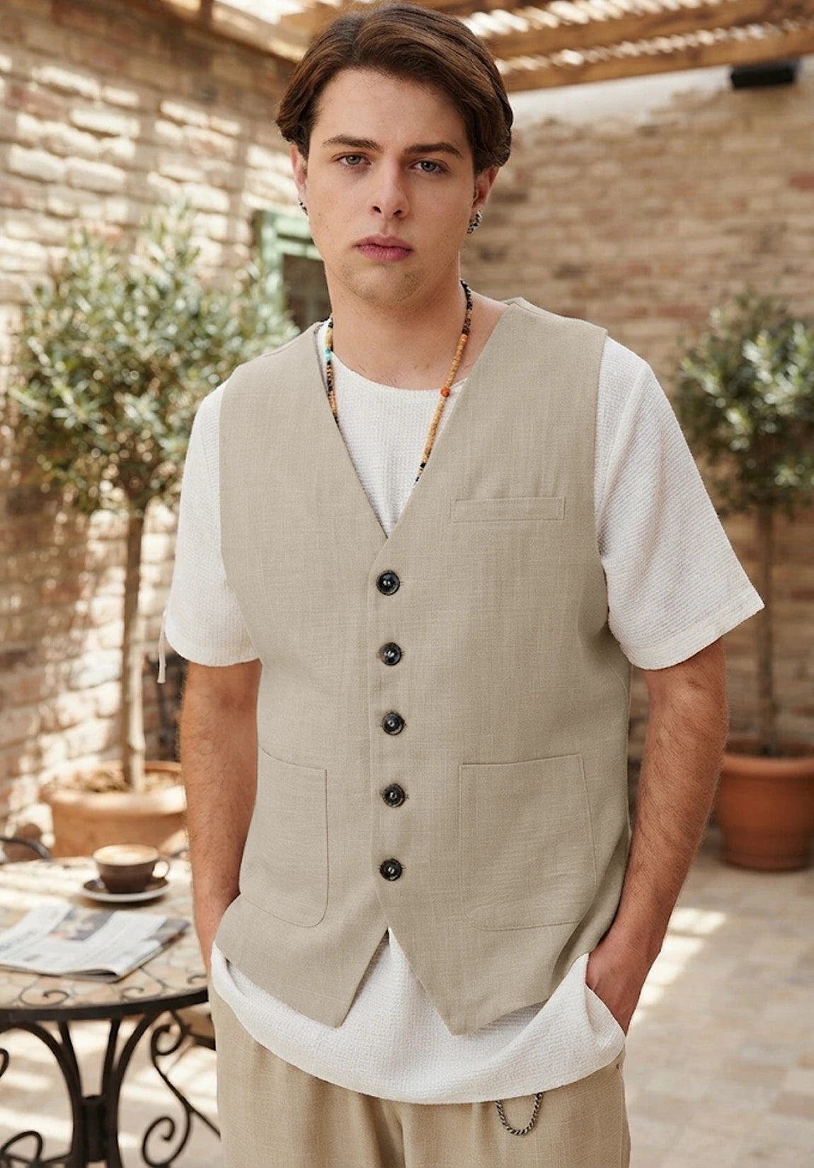 Men's khaki vest