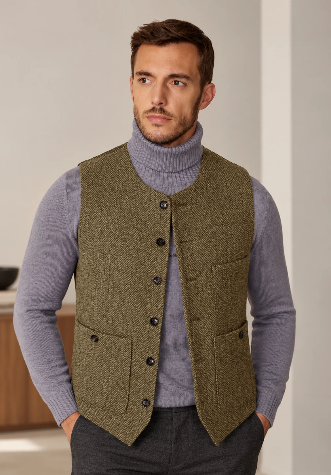 Men's khaki vest