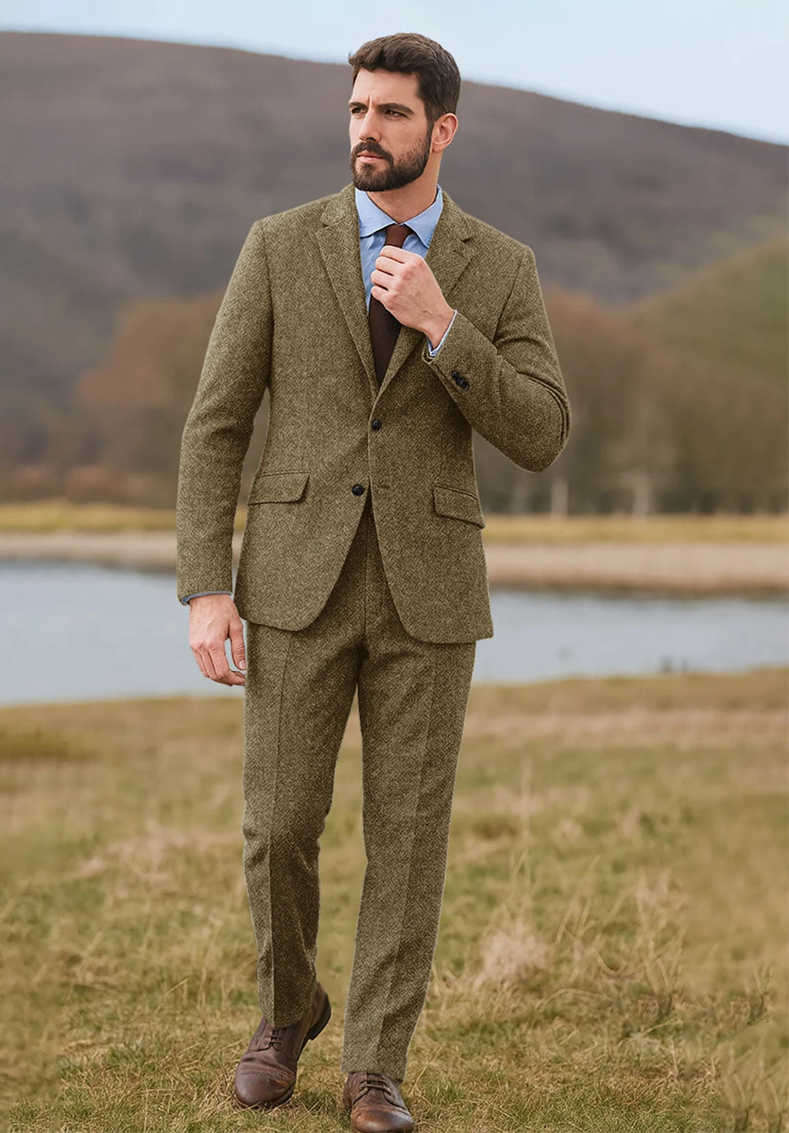 Men khaki Suit