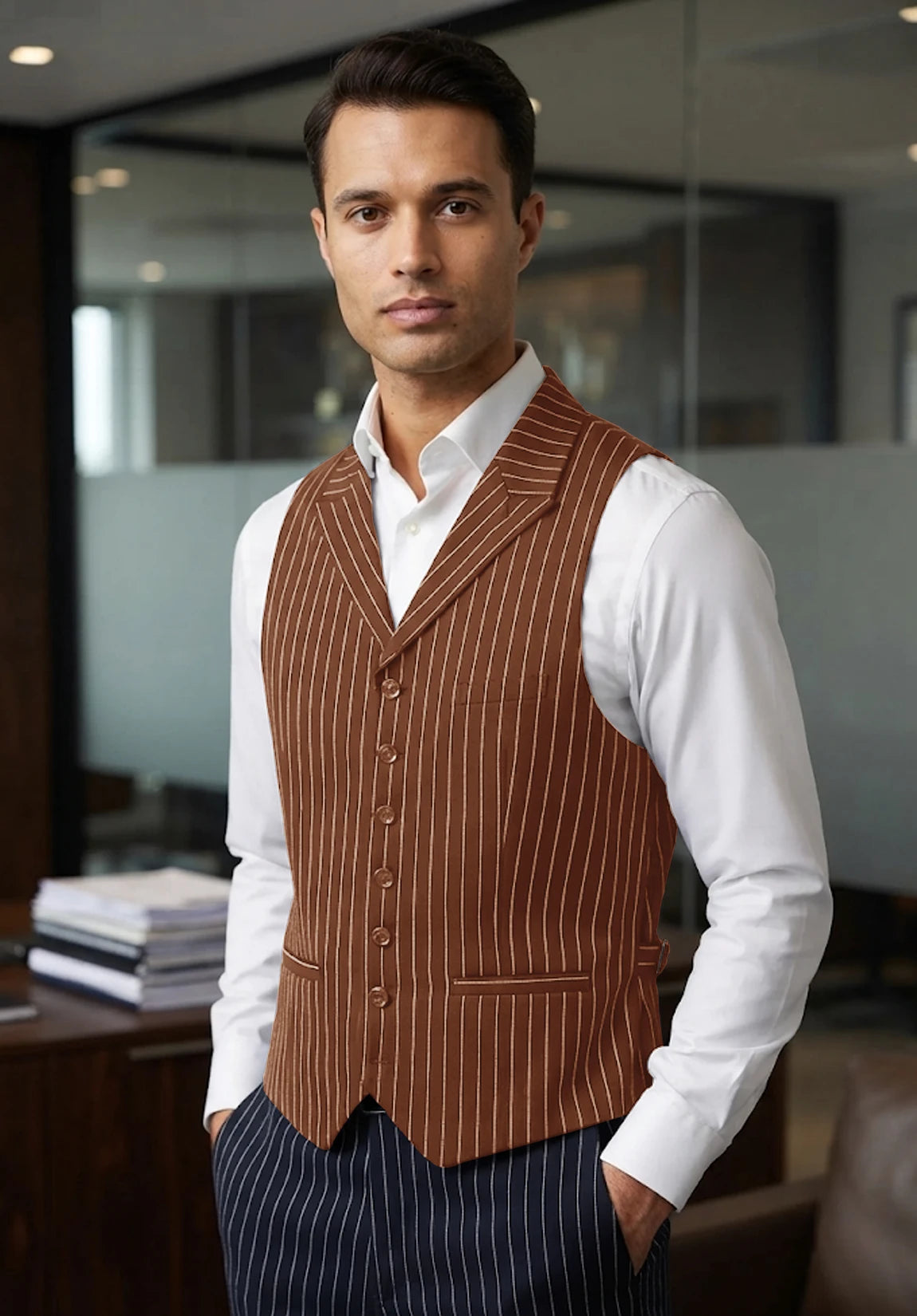 Men's khaki vest