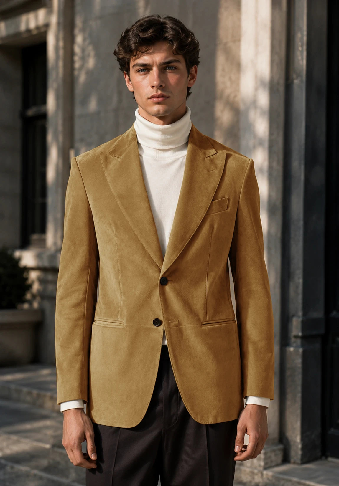 Men's khaki suede jacket