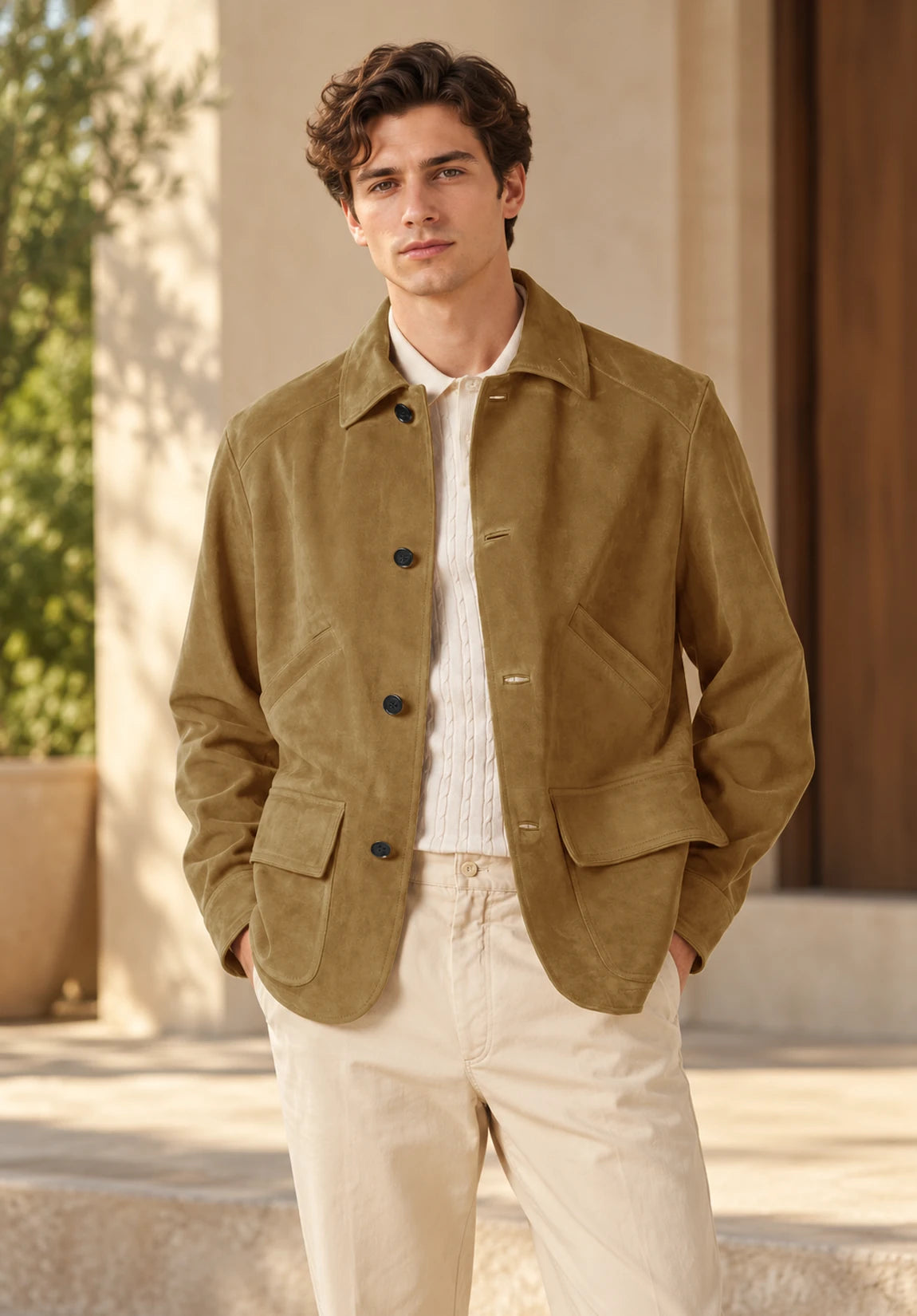 Men's Khaki suede jacket
