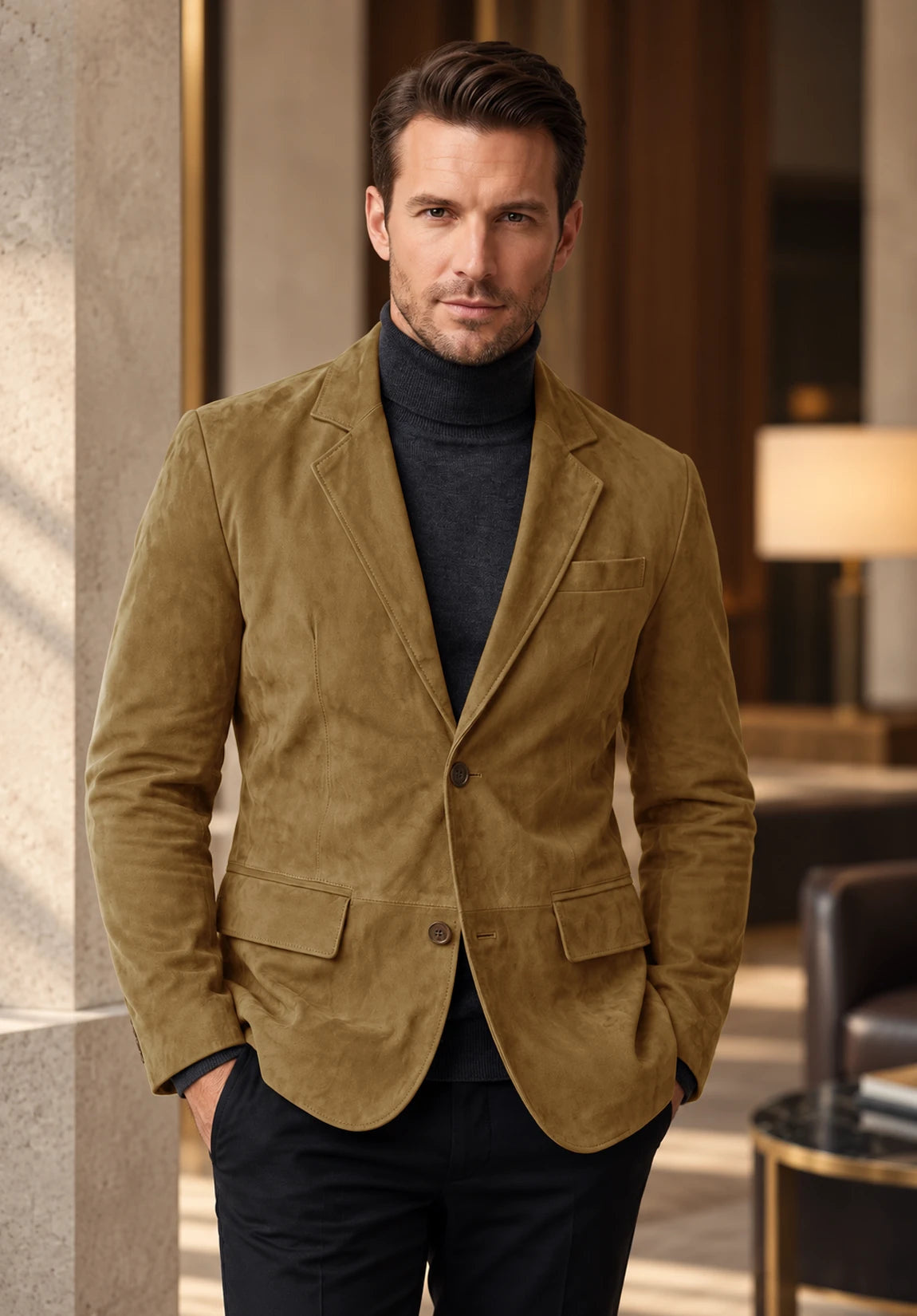Men's Khaki suede jacket