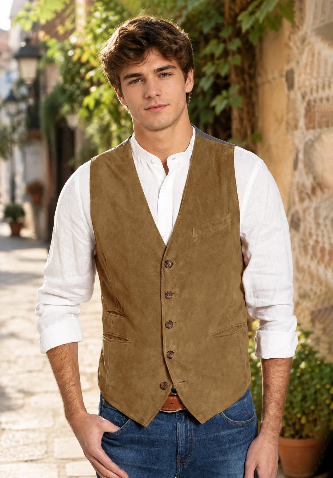 Men's khaki vest