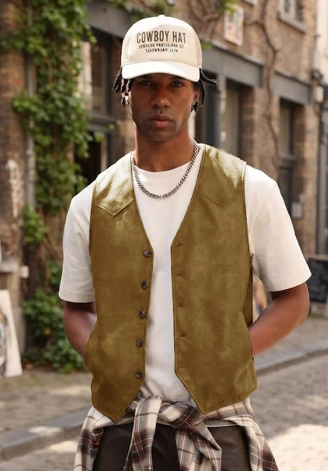 Men's khaki vest