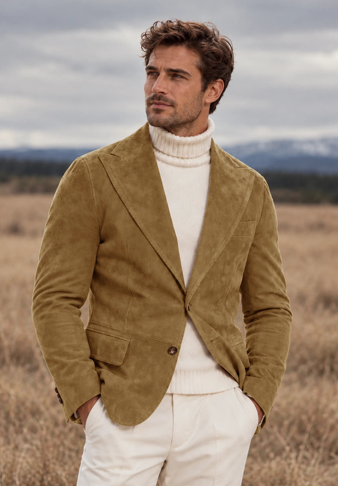 Men's Khaki suede jacket