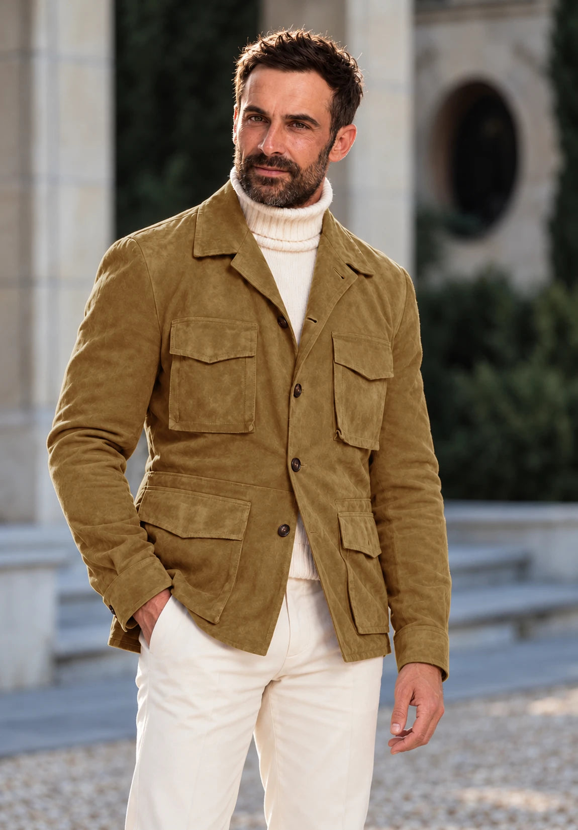 Men's Khaki suede jacket