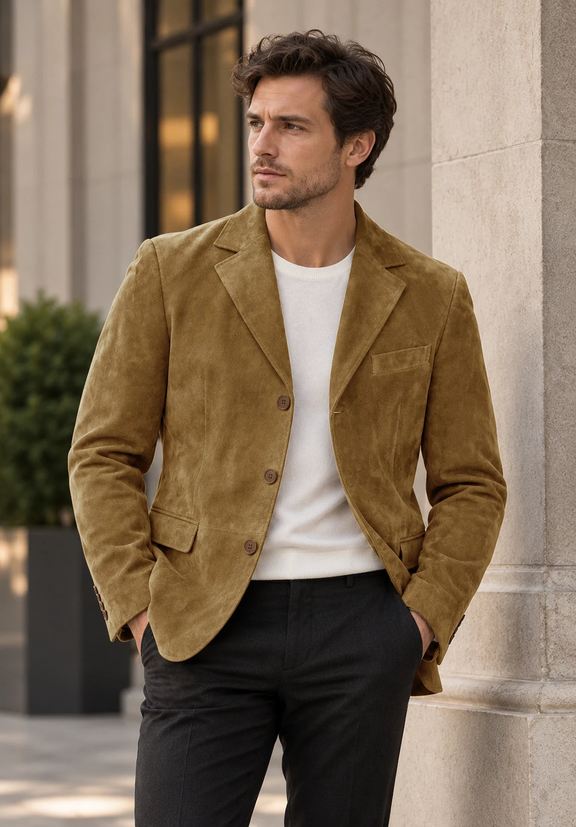 Men's Khaki suede jacket