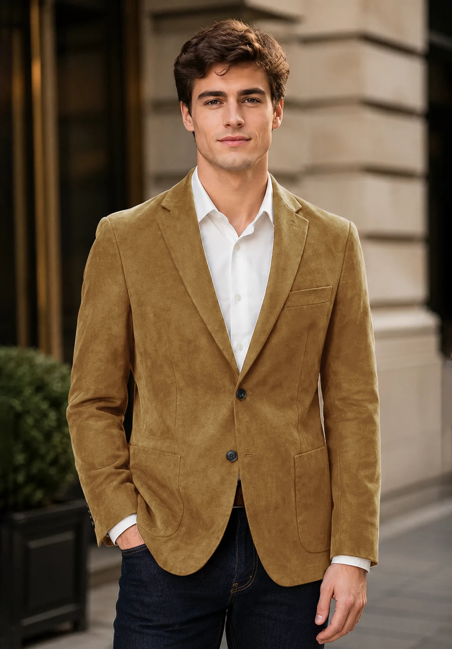 Men's khaki suede jacket
