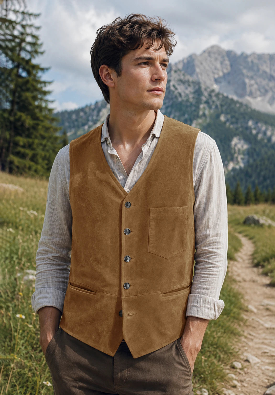 Men's khaki vest