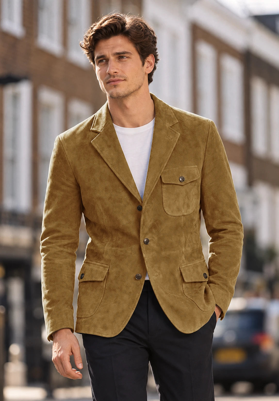 Men's Khaki suede jacket