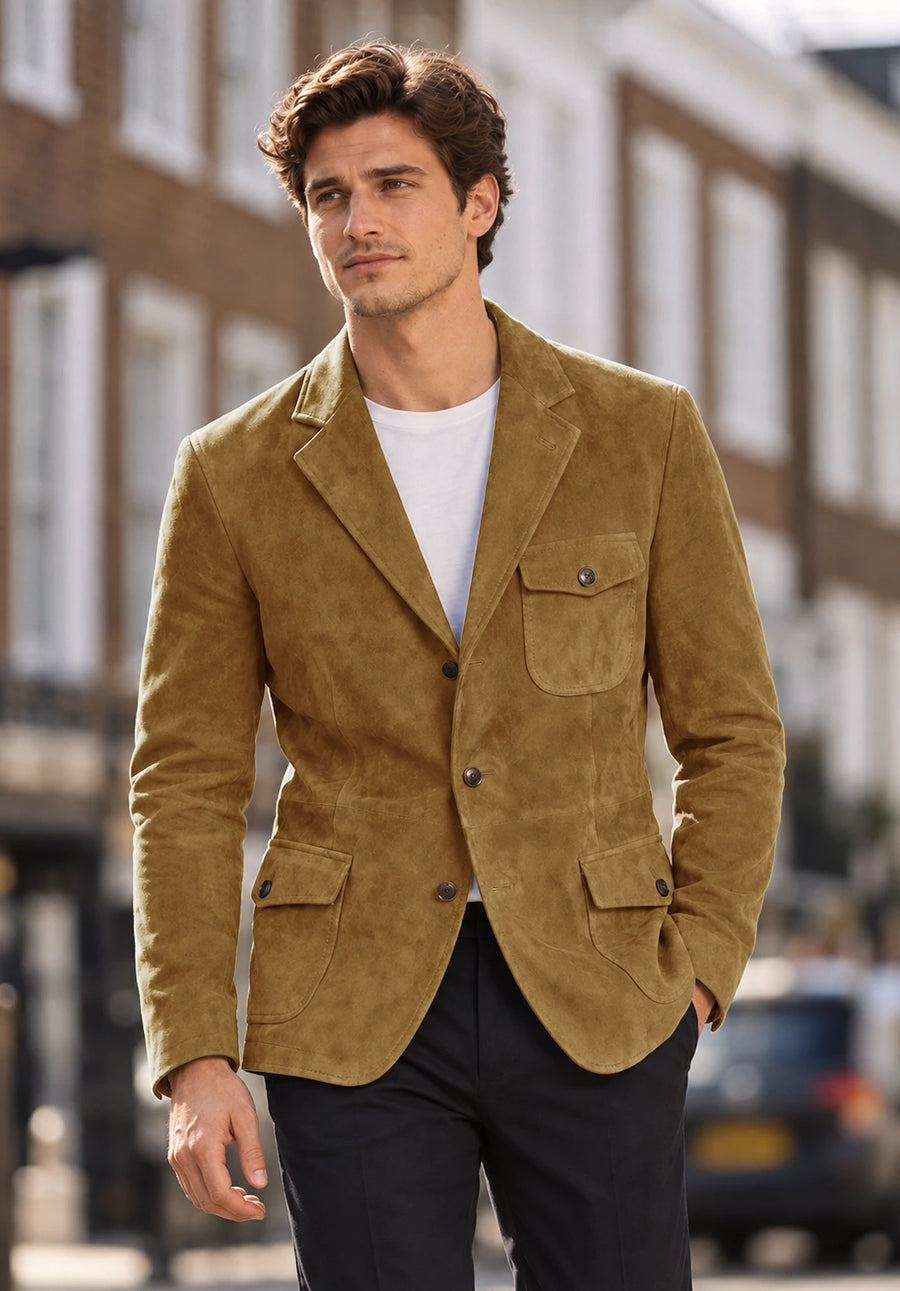 Men's Khaki suede jacket
