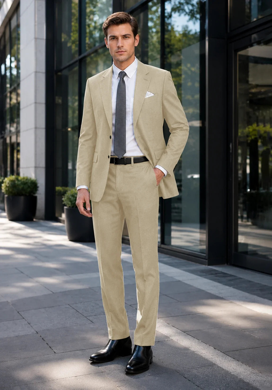 Men khaki Suit
