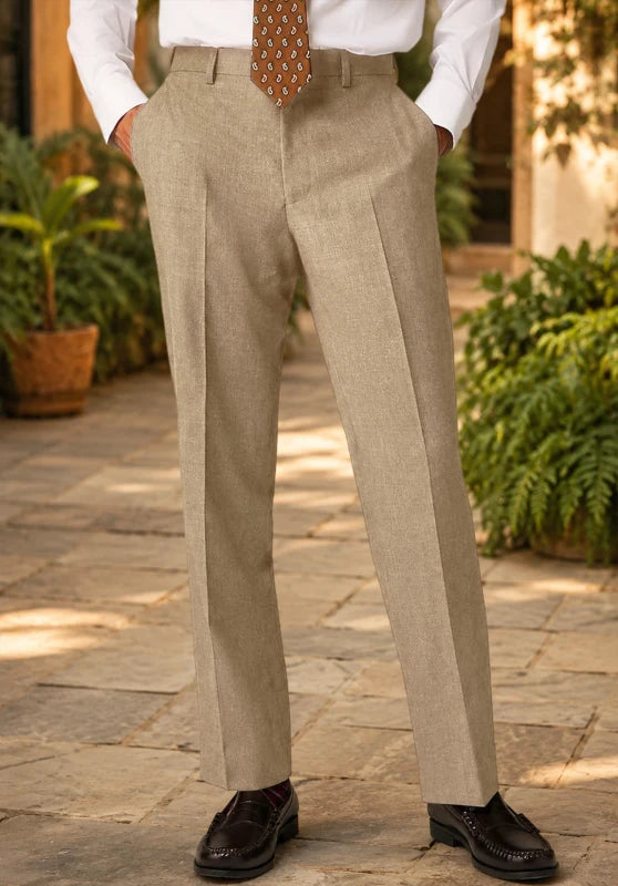 Men's khaki suit pants