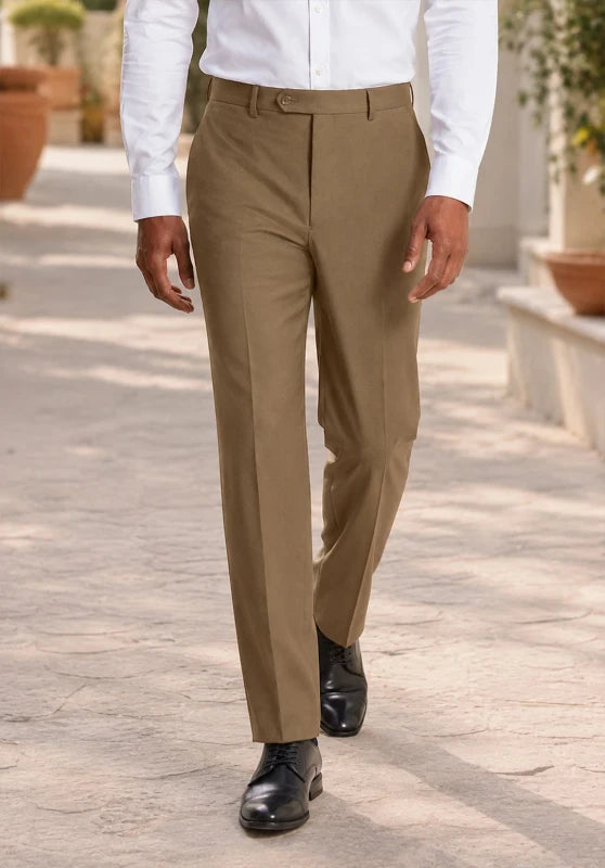 Men's khaki suit pants