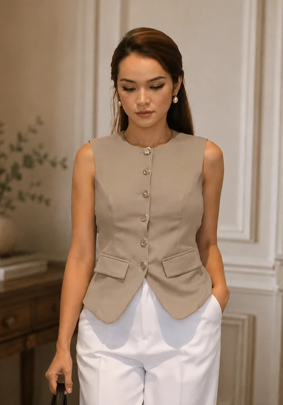 Women's khaki vest 