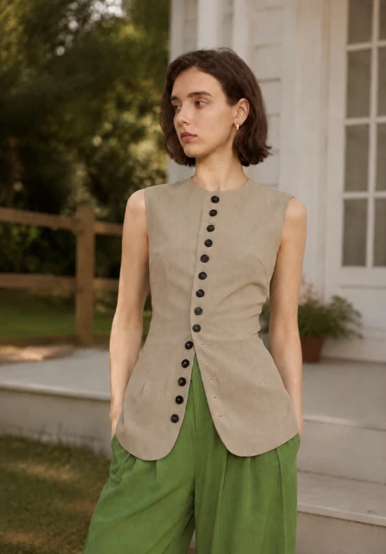 Women's khaki vest