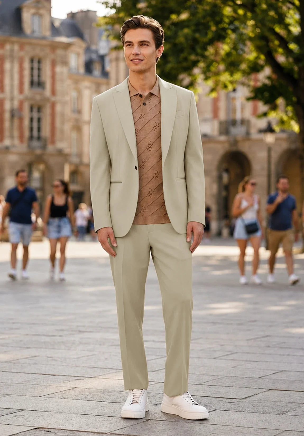 Men's Modern Fit Premium Fabric 2 Piece Suit for Smart Casual