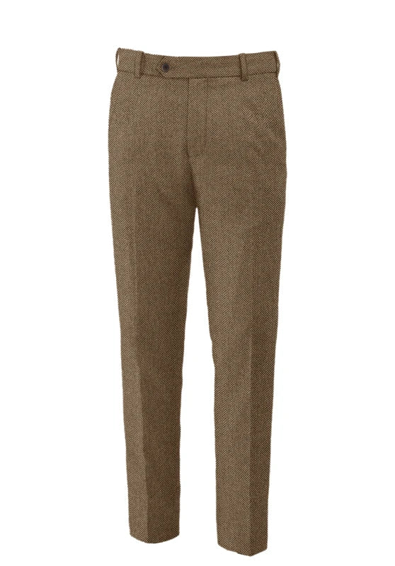 Men's khaki tweed pants