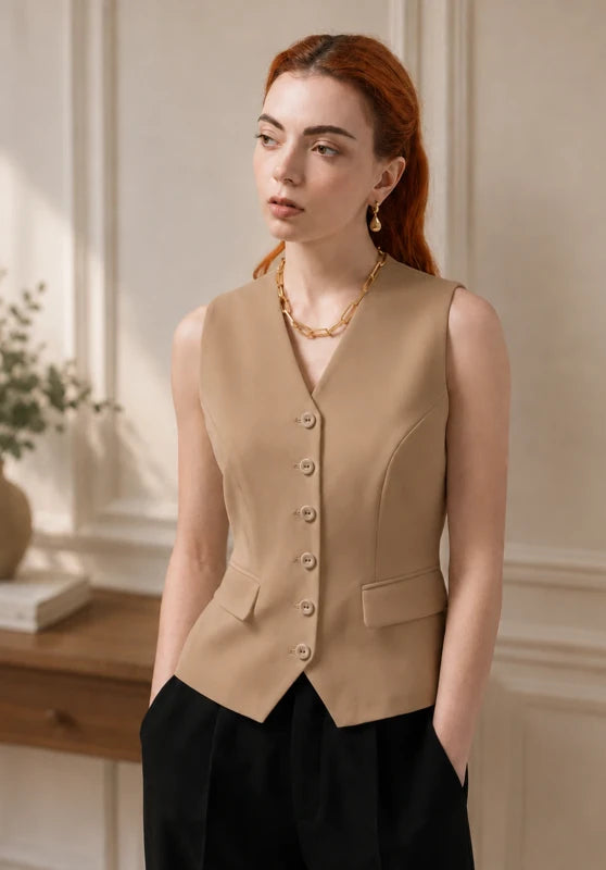 Women's khaki vest