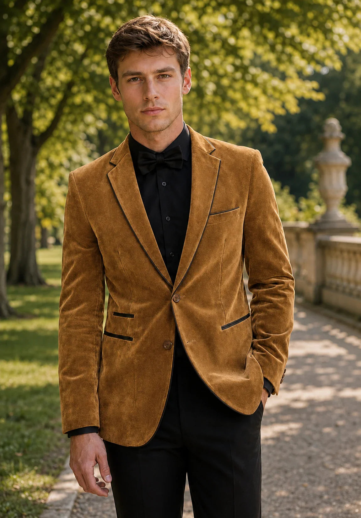Men's khaki suede jacket