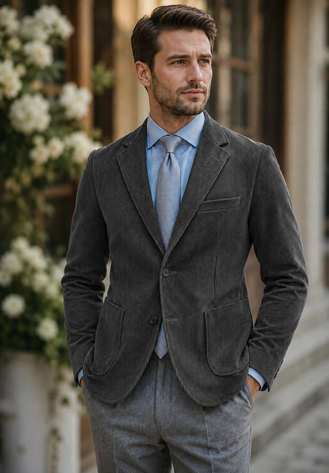 Men's Regular Fit Premium Corduroy Blazer for Wedding Party