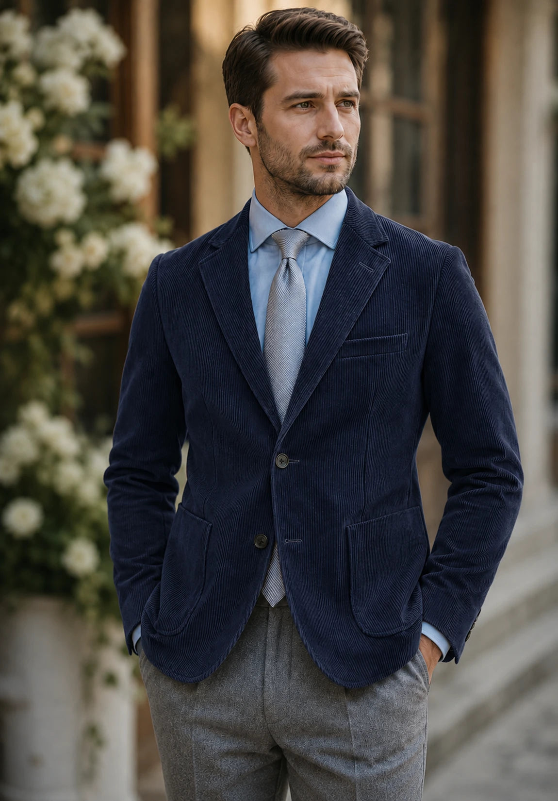 Men's Regular Fit Premium Corduroy Blazer for Wedding Party