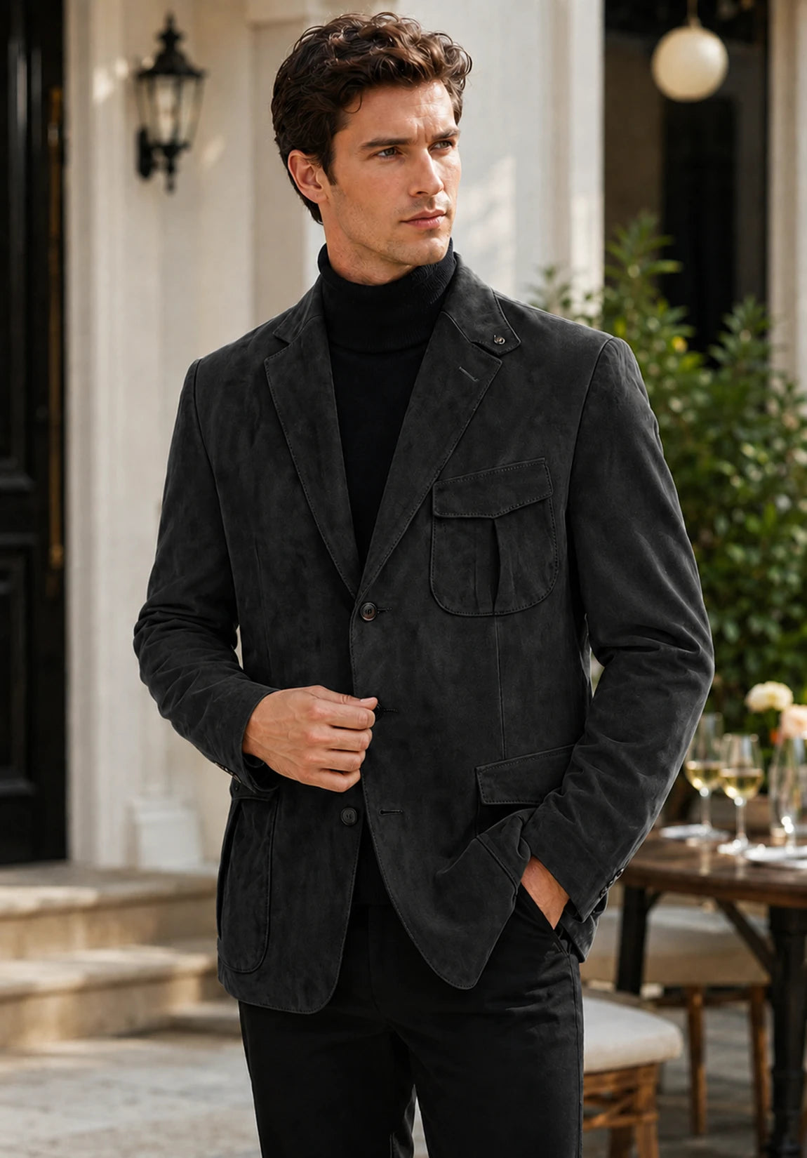 Men's Classic Fit Premium Free Suede Blazer for Wedding