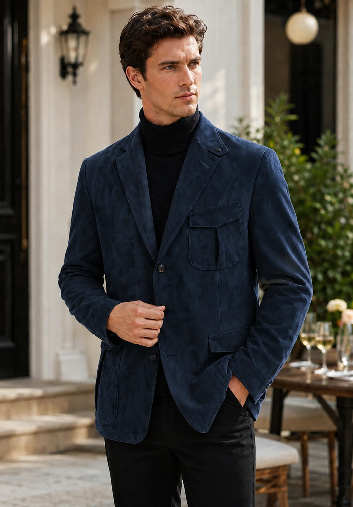 Men's Classic Fit Premium Free Suede Blazer for Wedding