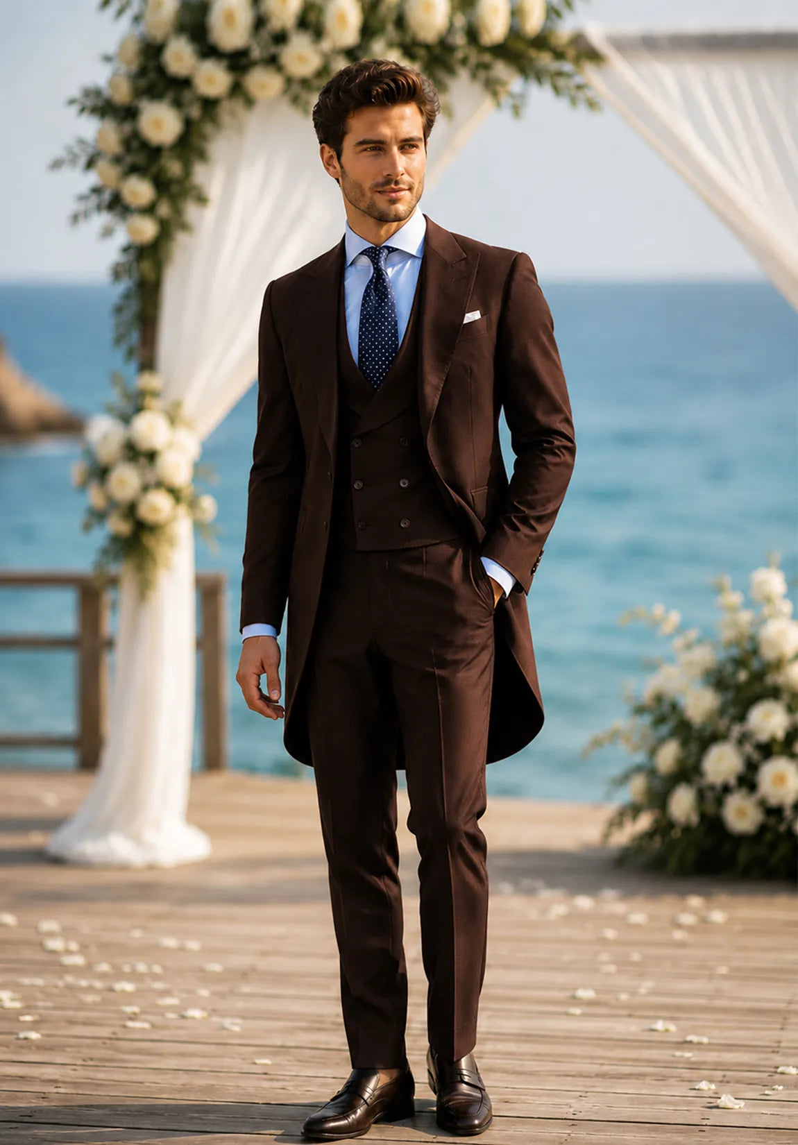 Men's Slim Fit Wrinkle-Free 3 Piece Suit for Business