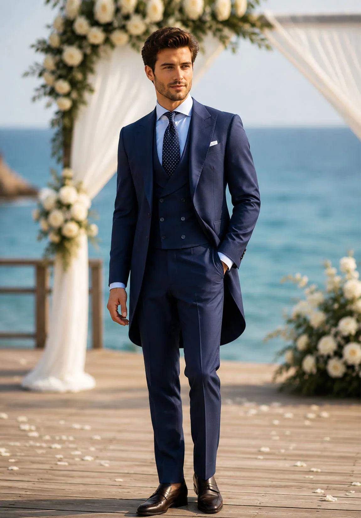 Men's Slim Fit Wrinkle-Free 3 Piece Suit for Business