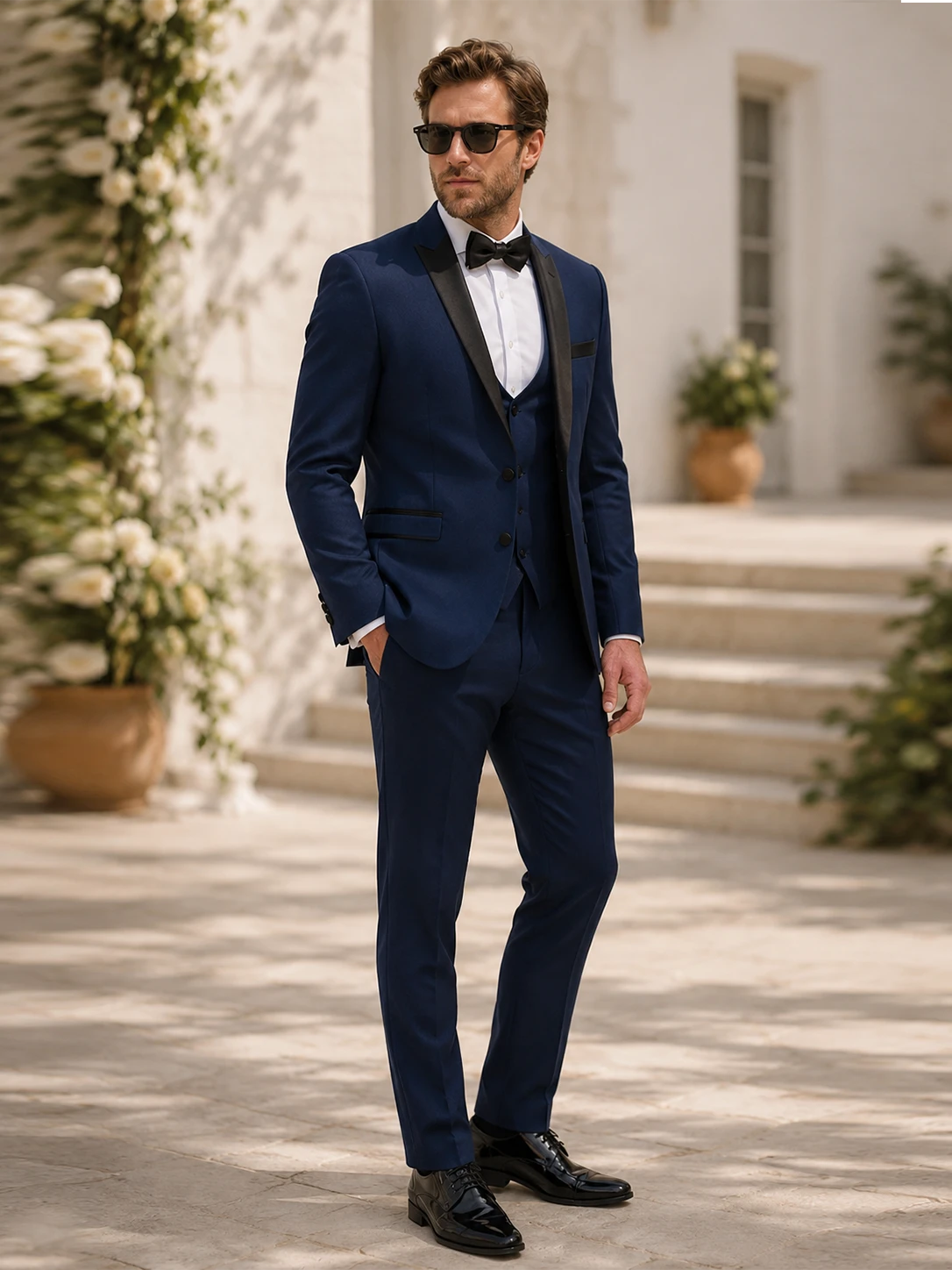Men's Slim Fit Lightweight 3 Piece Suit for Business