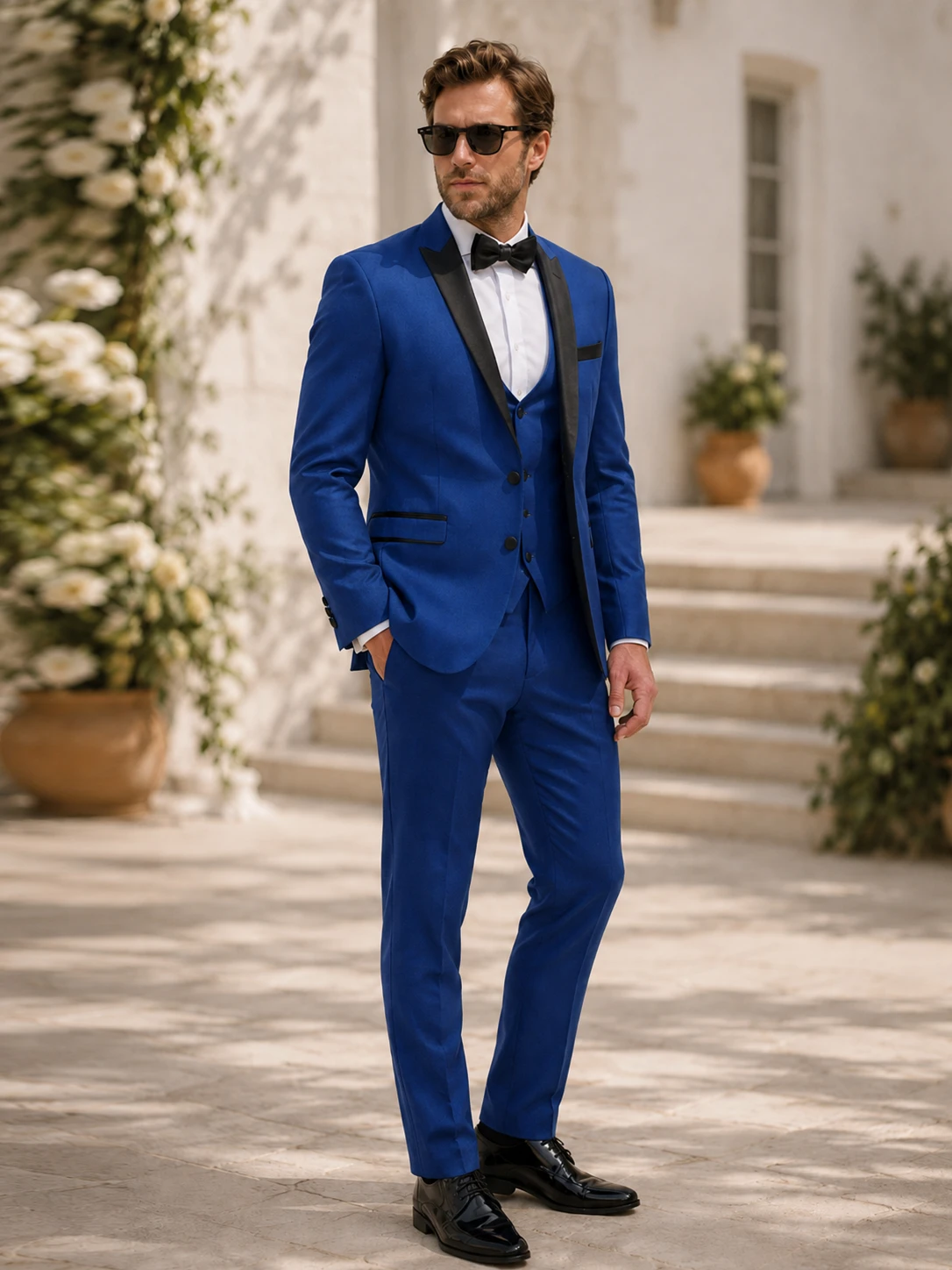 Men's Slim Fit Lightweight 3 Piece Suit for Business