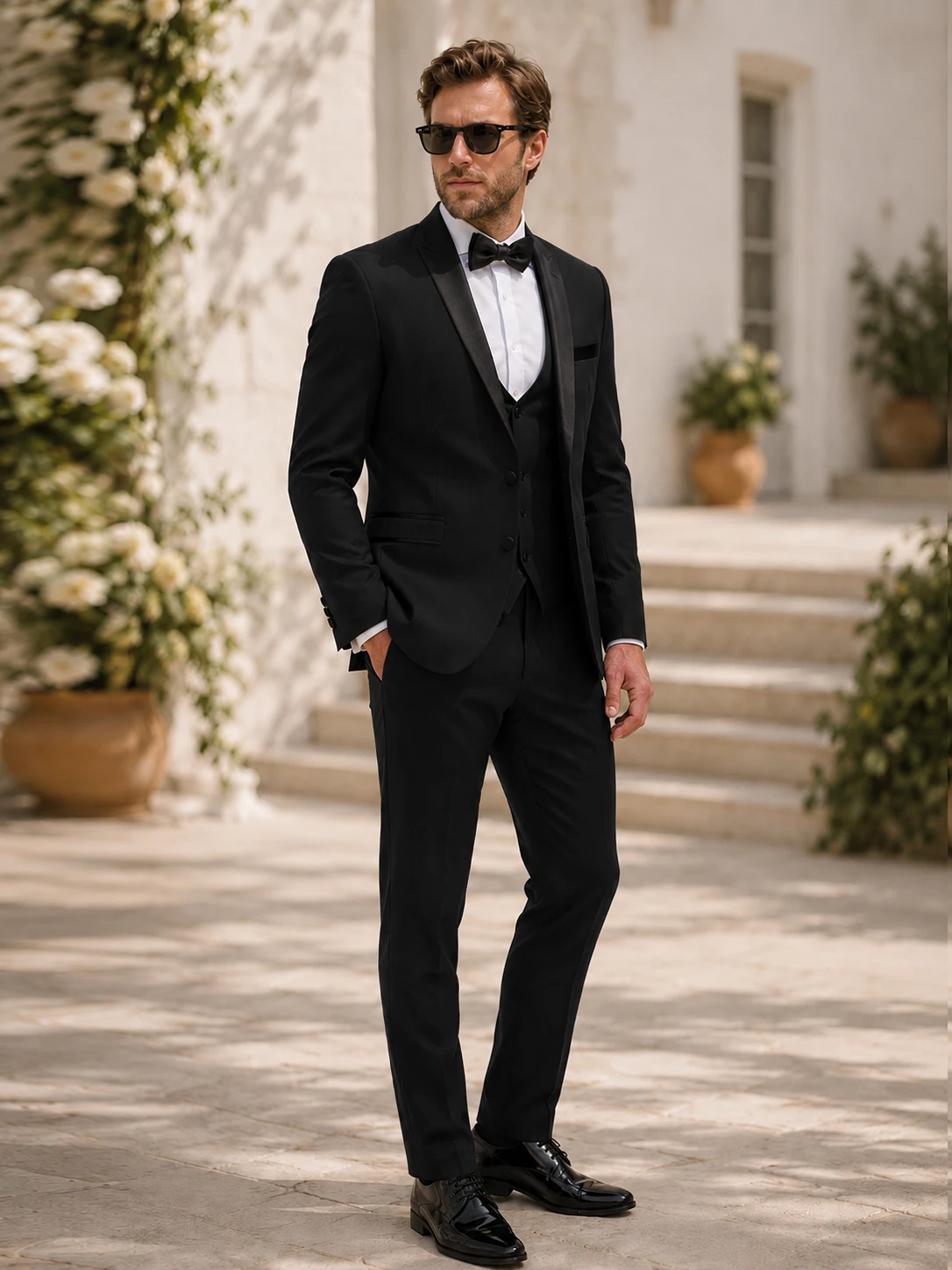Men's Slim Fit Lightweight 3 Piece Suit for Business