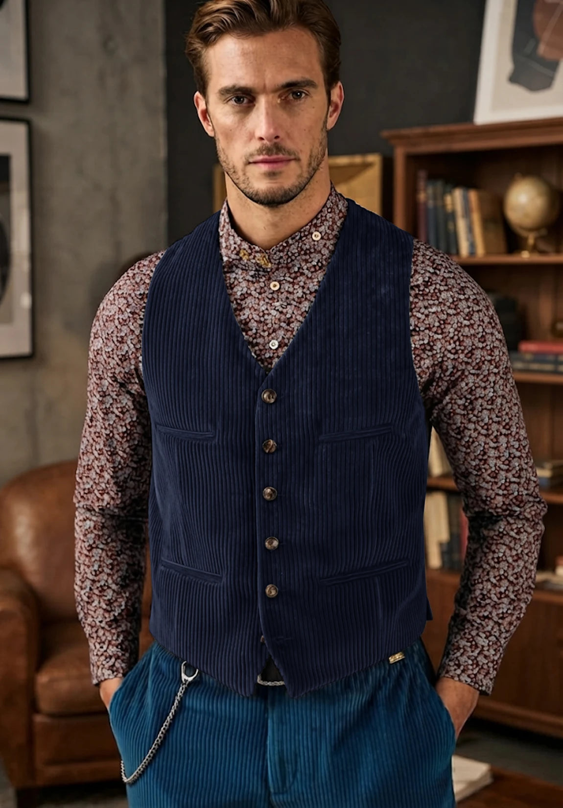 Men's navy vest